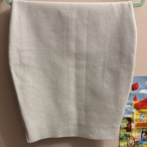 silver Glitter pencil Skirt